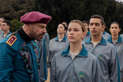 (S-D) Gennaro Della Volpe come Gaetano Esposito, Margherita Buoncristiani come Camilla Savino, Ciro Minopoli come Salvo Fusco in Minerva - La Scuola 1x01