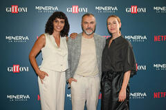 Irene Maiorino, Massimiliano Gallo e Cristiana Capotondi all'anteprima di Minerva - La Scuola al Giffoni Film Festival, il 21 luglio 2026