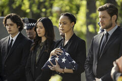 Keno (Jasper Jones), Renee Birdwhistle (Adeline Rudolph), Frances Neagley (Maria Sten), Hudson Riley (Greyston Holt) in Neagley 1x08
