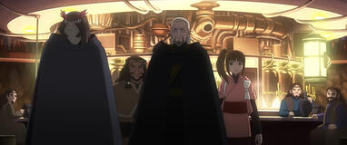 (S-D) Homen, Kawana, Margrave Juro, e  Lah Kara in Star Wars Visions Presents - Il Nono Jedi