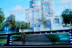 Kevin Feige, Presidente dei Marvel Studios, per VisionQuest sul palco del Disney Entertainment Showcase al D23: The Ultimate Disney Fan Event il 14 agosto 2026 ad Anaheim, California