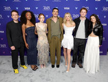 (S-D) Jake Schreier, Maya Boyd, Sadie Sink, Christopher Abbott, Samara Weaving, Kit Connor e Inde Navarrette al Disney Entertainment Showcase al D23: The Ultimate Disney Fan Event il 14 agosto 2026 ad Anaheim, California