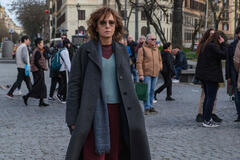 Attrice Valeria Golino sul set di Nessun Dolore (Painless)
