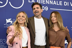 Ludovica Rampoldi, Andrea Pallaoro, Ilaria Bernardini al photocall del film The Echo Chamber al Festival del Cinema di Venezia 83, domenica 6 settembre 2026