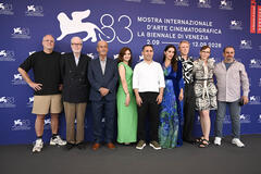 Delegazione del film No paradise if you are killed by a woman (tra cui Halkawt Mustafa, Thorbjørn Harr, Avan Jamal) al Festival del Cinema di Venezia 83, lunedì 7 settembre 2026