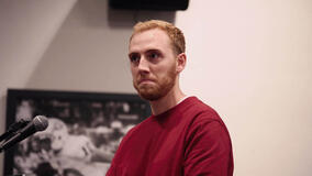Weston Brown speaking at a school board meeting, featured in Libri Proibiti - The Librarians