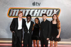 Graham Harvey, Aiden Stoxx, Braxton Paul, Max Fox e Reagan Marum alla première mondiale del film originale Apple 'Matchbox The Movie' all'AMC Lincoln Square il 5 ottobre 2026 a New York