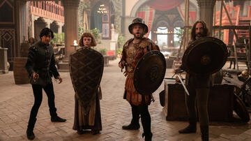 Karan Gill, Saoirse-Monica Jackson, Douggie McMeekin e Tony Hale in The Decameron 1x08