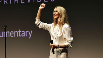Celine Dion alla presentazione a New York del docu film 'Io sono: Celine Dion' diretto da Irene Taylor.