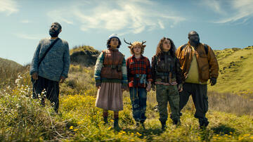 Adeel Akhtar, Naledi Murray, Christian Convery, Stefania LaVie Owen, Nonso Anozie in Sweet Tooth 3x03