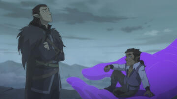 Liam O'Brien (Vax'ildan), Sam Riegel (Scanlan Shorthalt) in La leggenda di Vox Machina 1x03