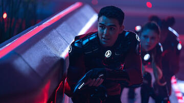 (S-D) George Hawkins, Bella Shepard e Kerrice Brooks in Star Trek: Starfleet Academy 1x03