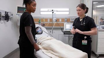 Ayesha Harris, Aidan Laprete, Isa Briones in The Pitt 1x14