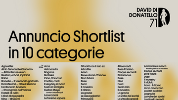 David di Donatello 2026, le Shortlist