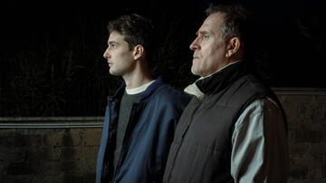 Emanuele Maria Di Stefano e Valerio Mastandrea sul set del film La città dei vivi