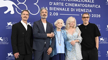 Delegazione del film Place to be (tra cui Pamela Anderson, Murray Bartlett, Taika Waititi, Kornél Mundruczó) al Festival del Cinema di Venezia 83, mercoledì 9 settembre 2026