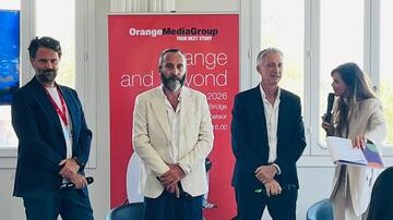 Orange Media Group a Venezia 83 - Simone Spoladori (Direttore Area Branded e Original Content Executive), Marco Luca Cattaneo (Direttore Area Entertainment) e Andrea Maffini (CEO e Founder).