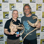 (S-D) Steve Asbell e Fede Álvarez attendono nella Hall H al SDCC in San Diego, in California, per Alien: Romulus Panel il 26 luglio 2024